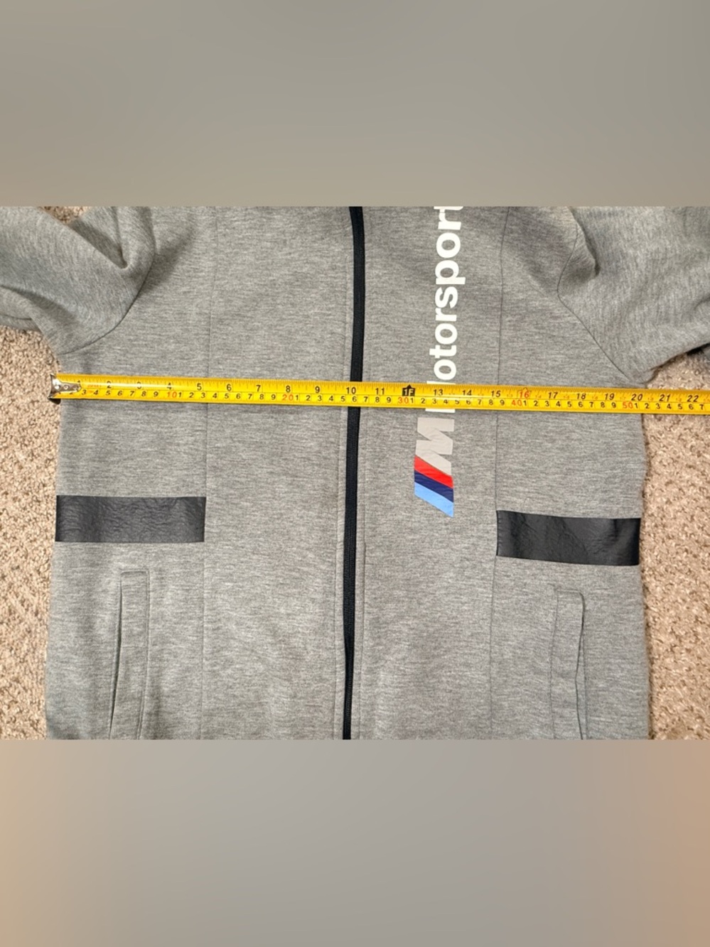 PUMA BMW M Motorsport Men's Full-Zip Hoodie Heather Gray Jacket Size Small - Picture 13 of 16